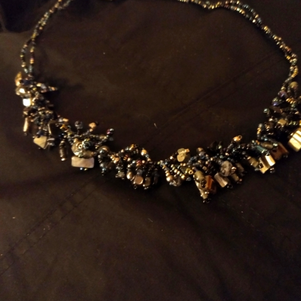 New glass seed beaded necklace and bracelet set
